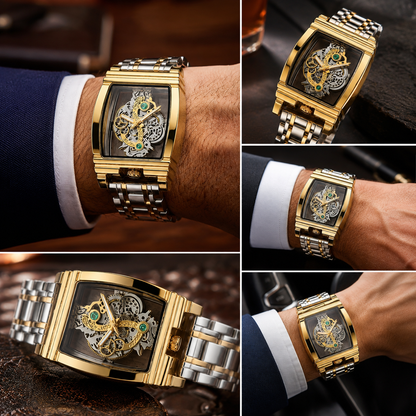 Gold Skeleton Men Watch