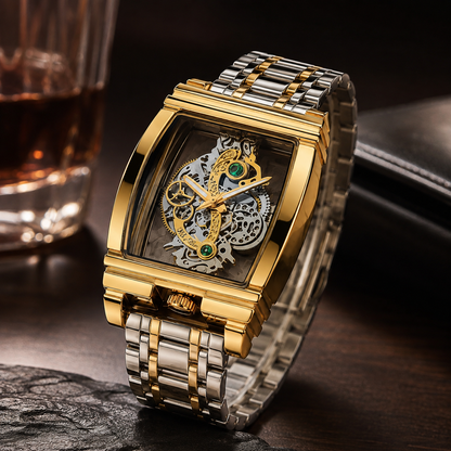 Gold Skeleton Men Watch