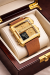 POEDAGAR Men's Luxury Triple-Time Zone Watch