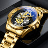 Gold Skeleton Transparent Mechanical Watch