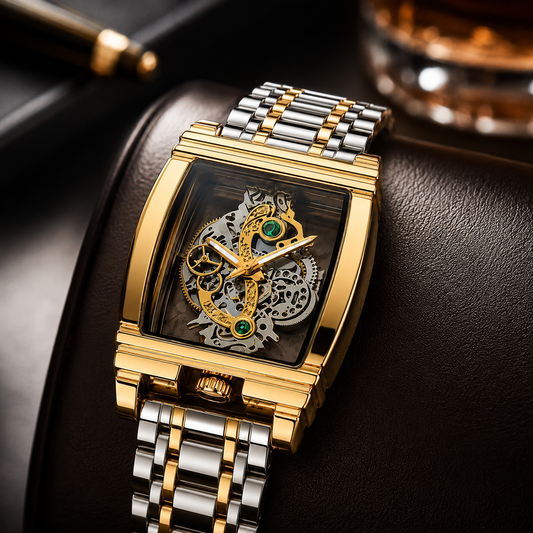 Gold Skeleton Men Watch